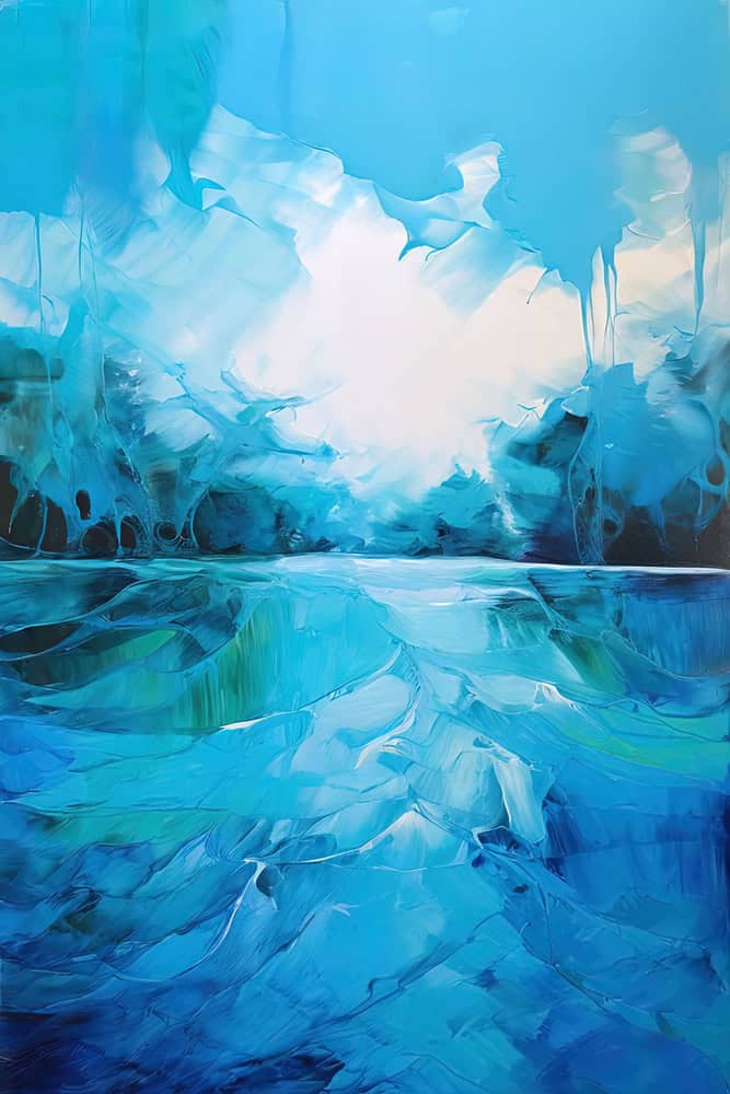 Ethereal Azure: A Symphony of Tranquility premium reproduction