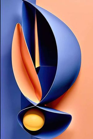 Harmonic Symbiosis: Modern Sculptural Abstraction wall art