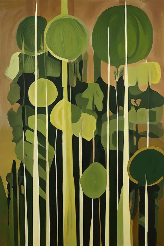 Verdant Reverie - Contemporary Botanical Abstraction premium reproduction