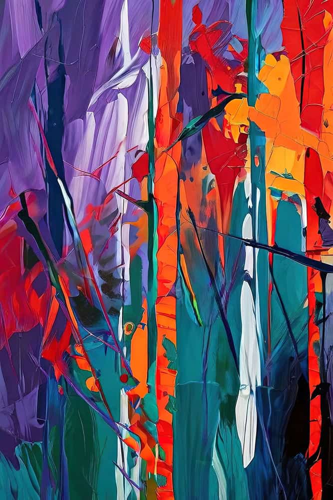 Chromatic Symphony: A Dance of Color premium reproduction