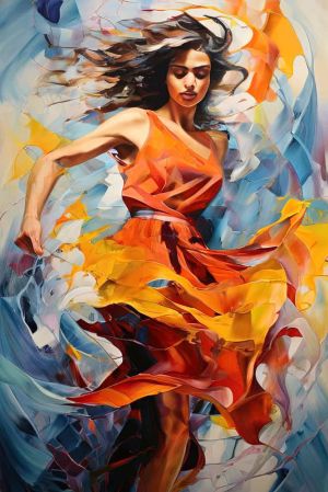 Ethereal Dance in Vibrant Hues wall art