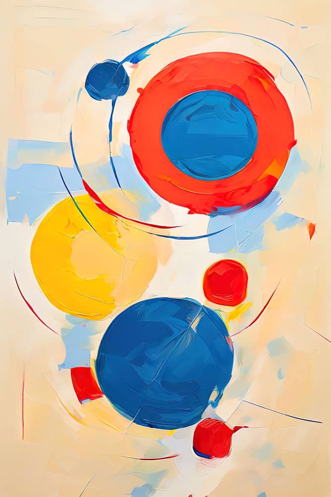 Chromatic Spheres: A Celestial Dance premium reproduction