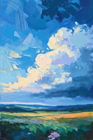 Ethereal Skies: A Study in Blue and Gold wall art