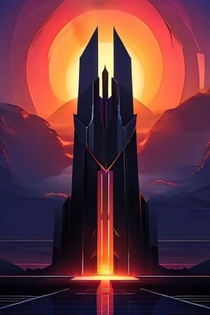 Ethereal Monolith: A Symphony of Light wall art