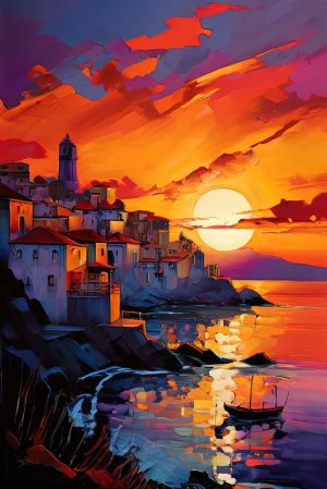 Mediterranean Sunset Serenity wall art