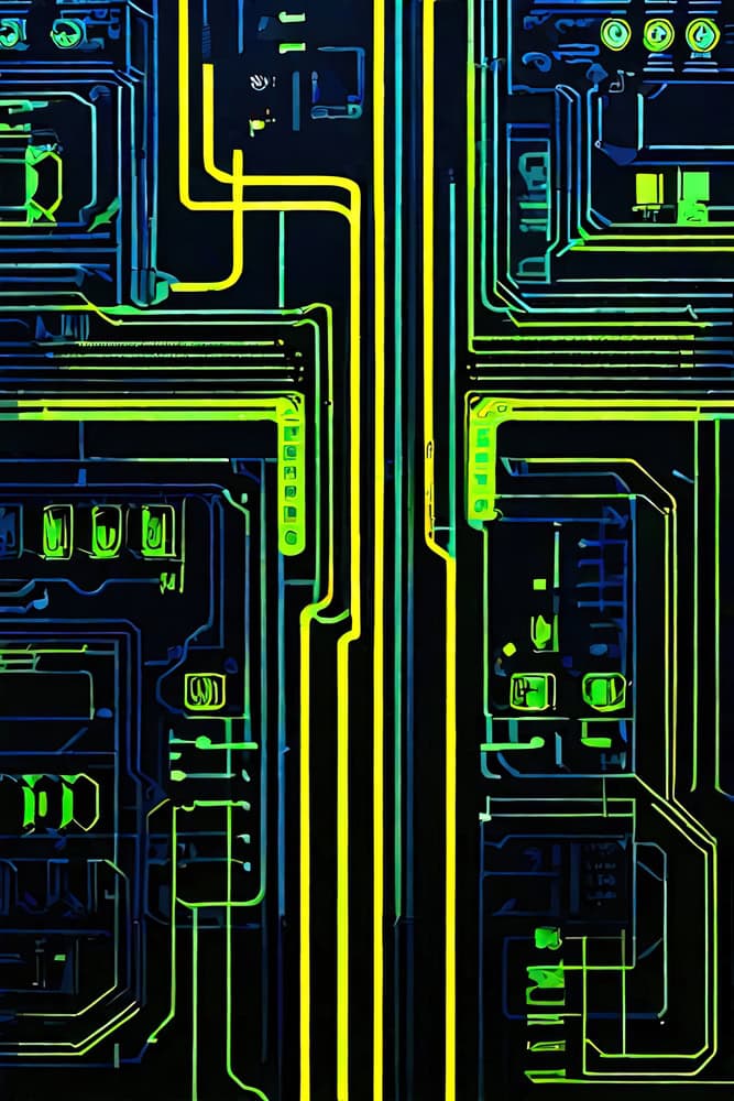 Neon Circuitry: A Modern Odyssey premium reproduction