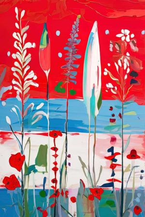 Harmony in Bloom: Abstract Flora Symphony wall art