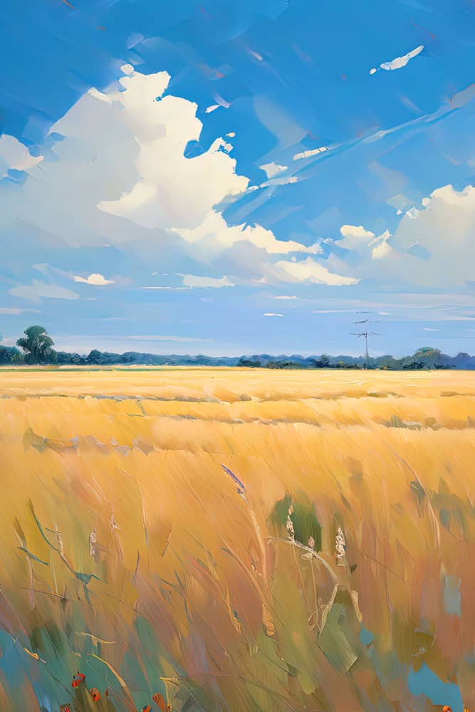 Serenity in Golden Fields premium reproduction