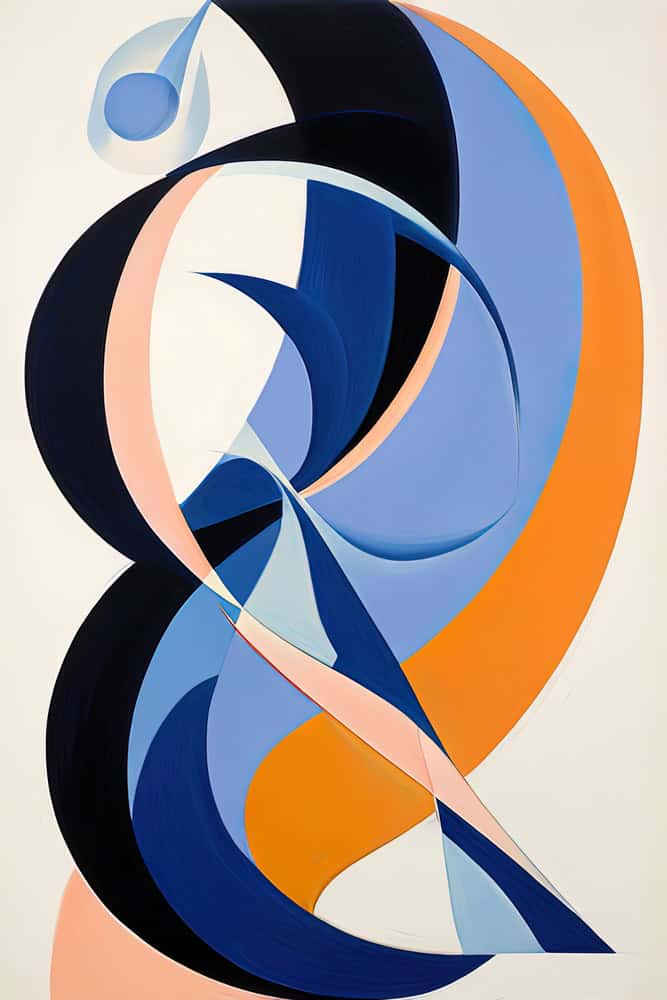 Ethereal Whirls: A Symphony of Curves premium reproduction
