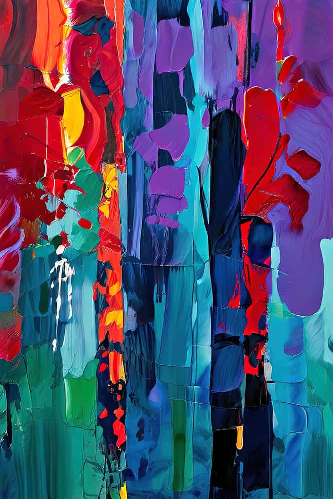 Vibrant Symphony: A Dance of Colors premium reproduction