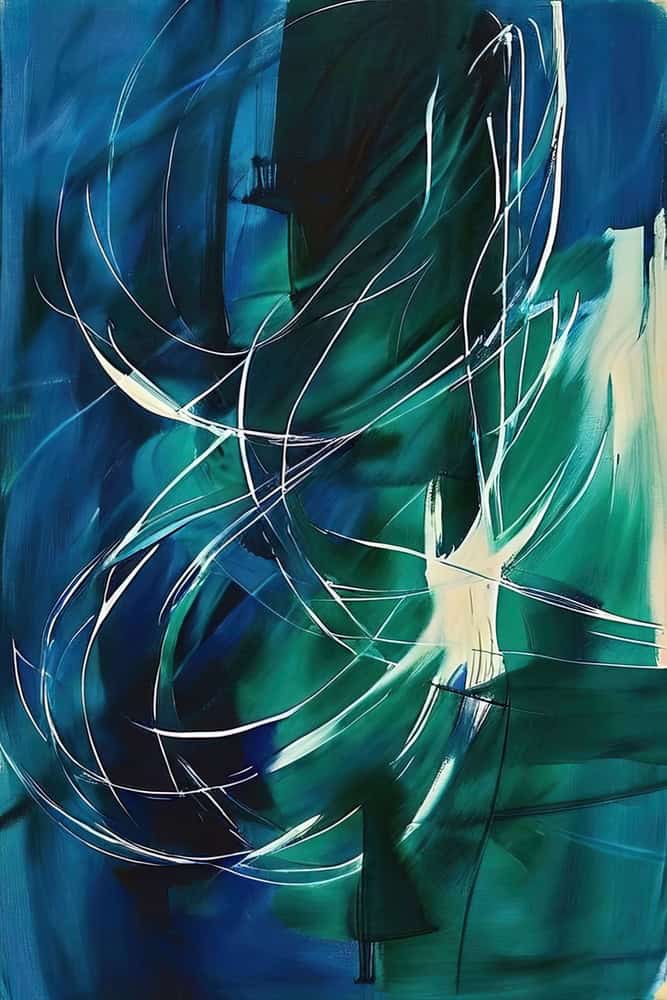 Azure Whirl - Dynamic Abstractions premium reproduction