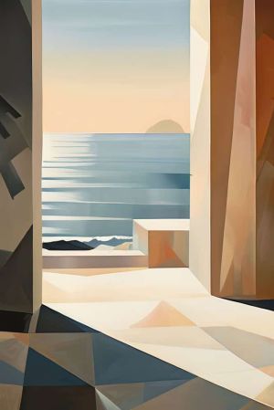Transcendent Horizon: Abstract Reflections wall art