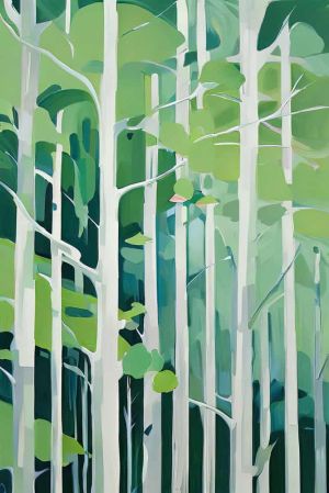 Verdant Symphony: The Dance of Aspens wall art