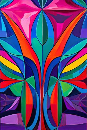 Vibrant Symmetry: A Modern Tapestry wall art