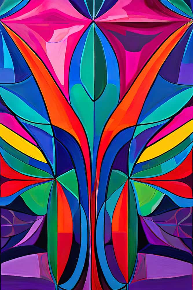 Vibrant Symmetry: A Modern Tapestry premium reproduction