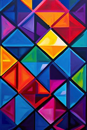 Vibrant Geometries: Chromatic Symphony wall art