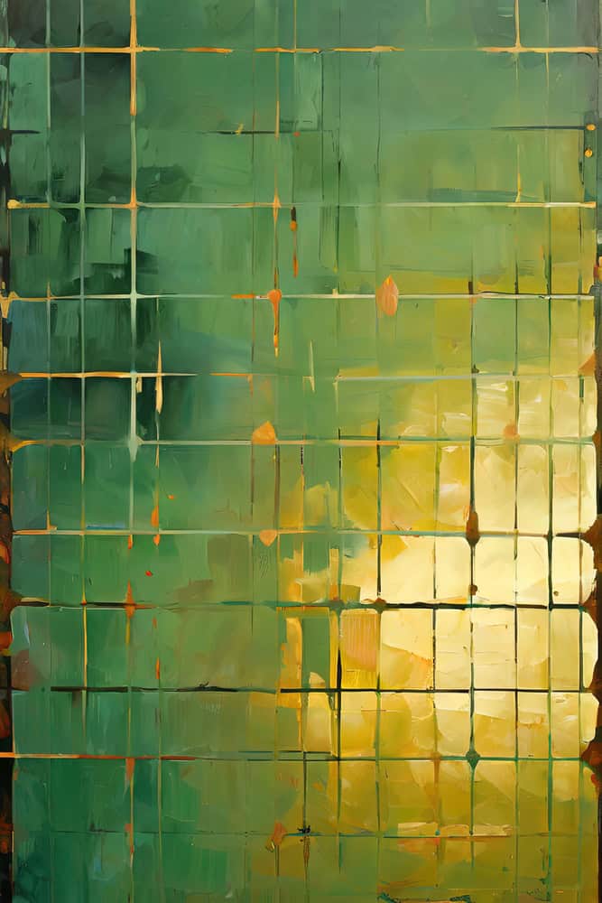 Emerald Reflections: A Luminous Harmony premium reproduction