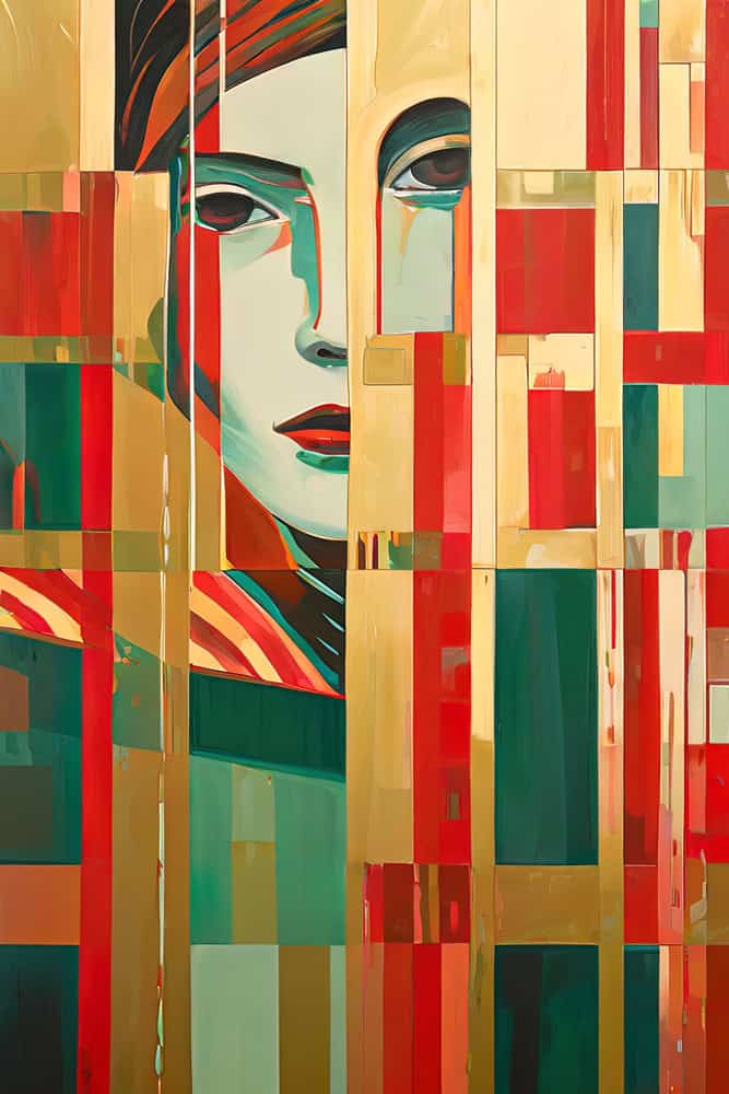 Elegance in Fragmented Colors premium reproduction