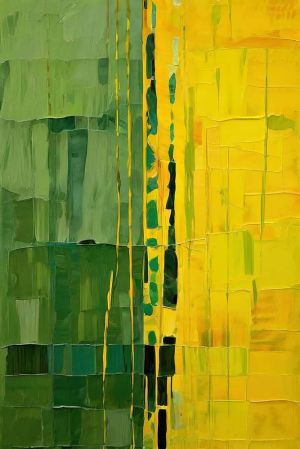 Chromatic Harmony: Verdant and Golden Impressions wall art
