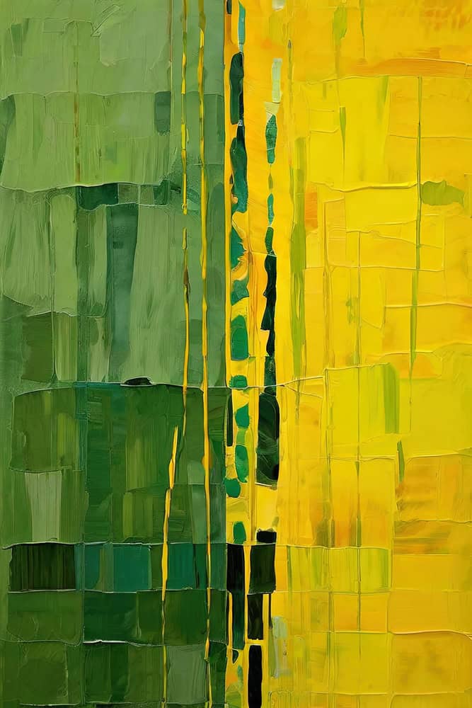 Chromatic Harmony: Verdant and Golden Impressions premium reproduction