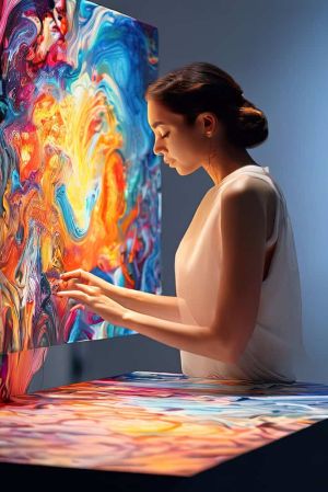 Ethereal Symbiosis: A Dance of Color and Form wall art
