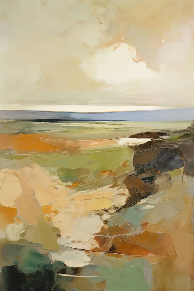 Ethereal Horizons: A Tranquil Landscape Exploration premium reproduction