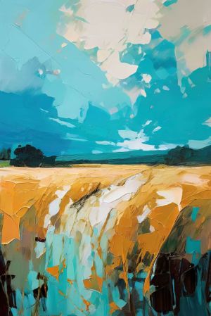 Ethereal Fields: A Symphony of Sky and Earth wall art