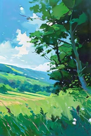 Serene Horizon: A Verdant Escape wall art