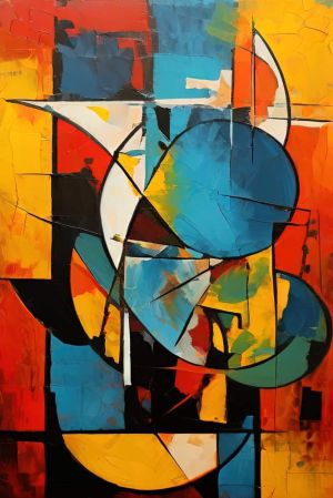 Chromatic Symphony in Abstract Forms wall art