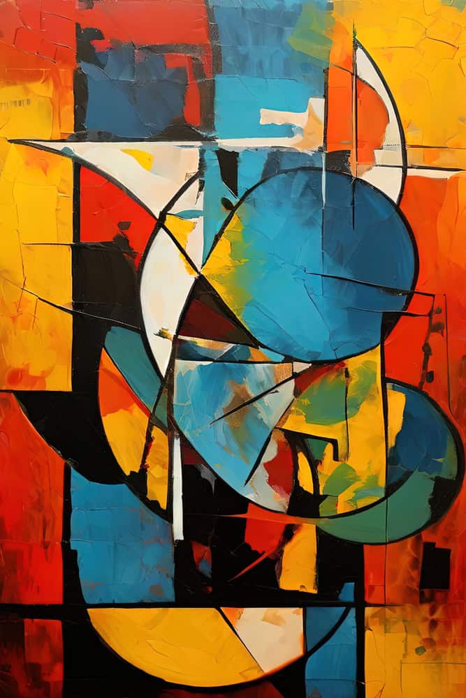 Chromatic Symphony in Abstract Forms premium reproduction