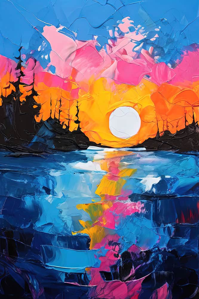 Reflections of Dusk: An Abstract Symphony premium reproduction