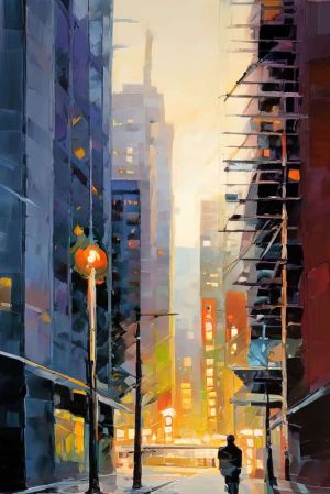 Urban Nocturne: A Cityscape Reverie wall art