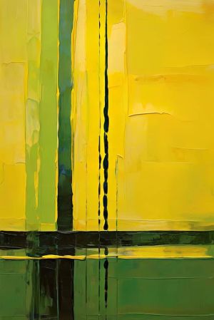 Harmonious Fusion: Reflections in Yellow and Green wall art