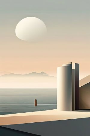 Serene Geometric Horizon wall art