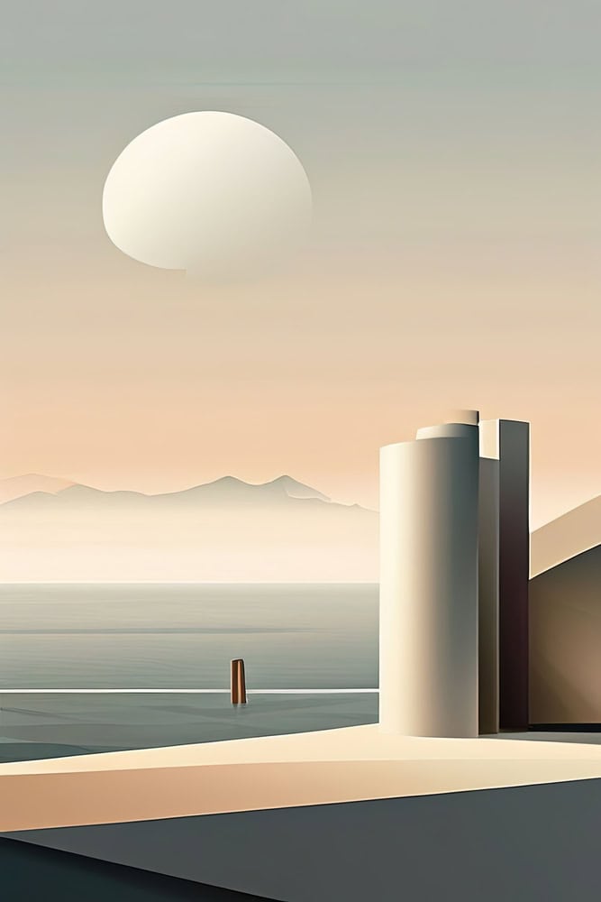 Serene Geometric Horizon premium reproduction