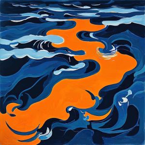 Ethereal Currents: A Dance of Water and Fire wall art