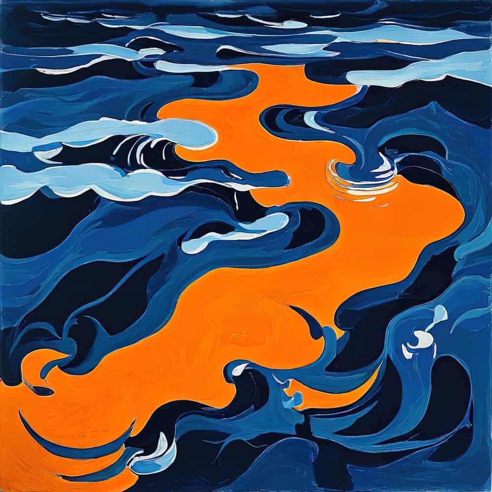 Ethereal Currents: A Dance of Water and Fire premium reproduction