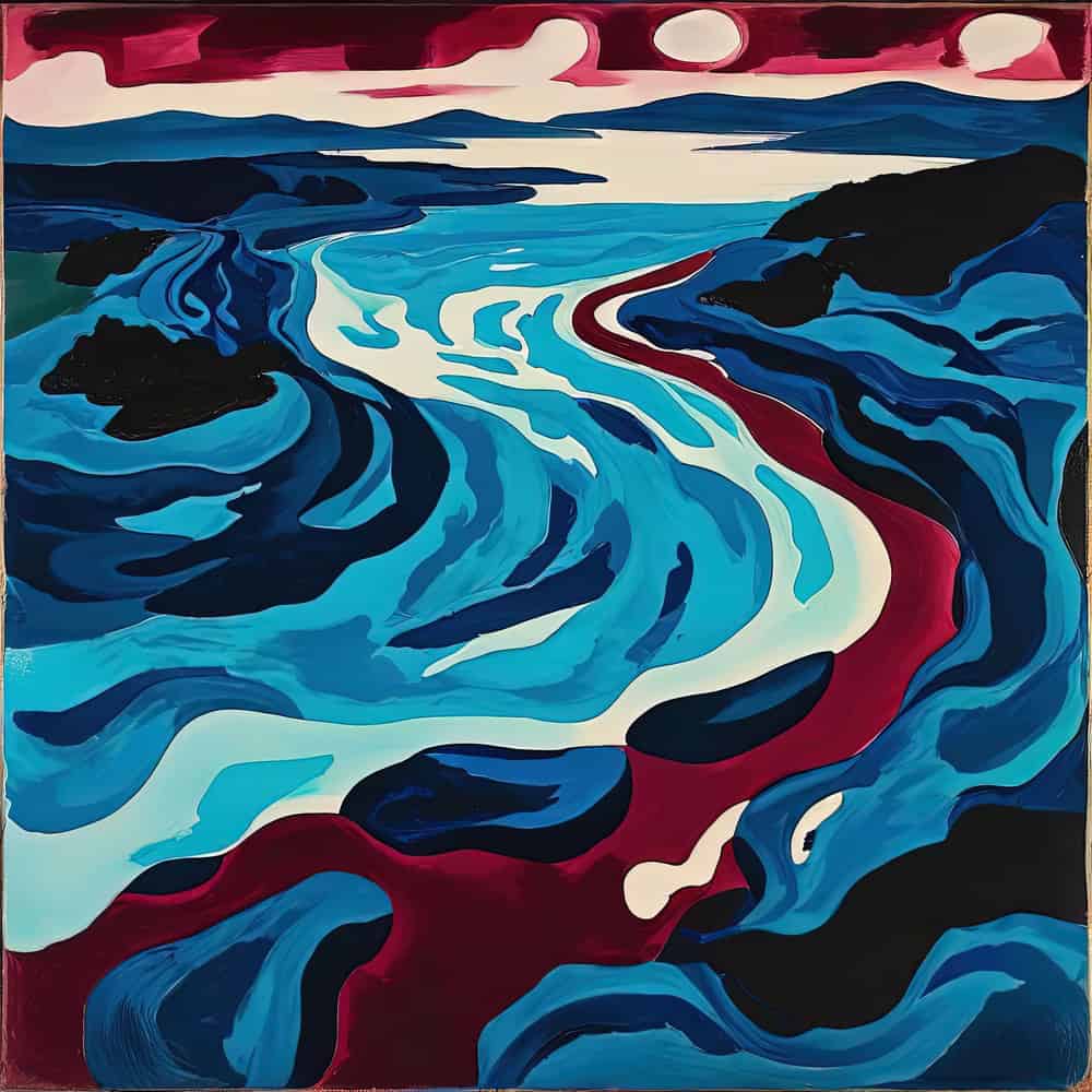 Fluid Horizons: The Dance of Waves premium reproduction