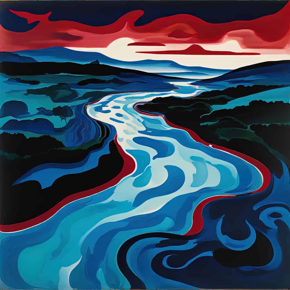 Ethereal Horizon: The Dance of Colors premium reproduction