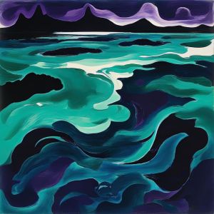 Ethereal Twilight: An Abstract Seascape wall art