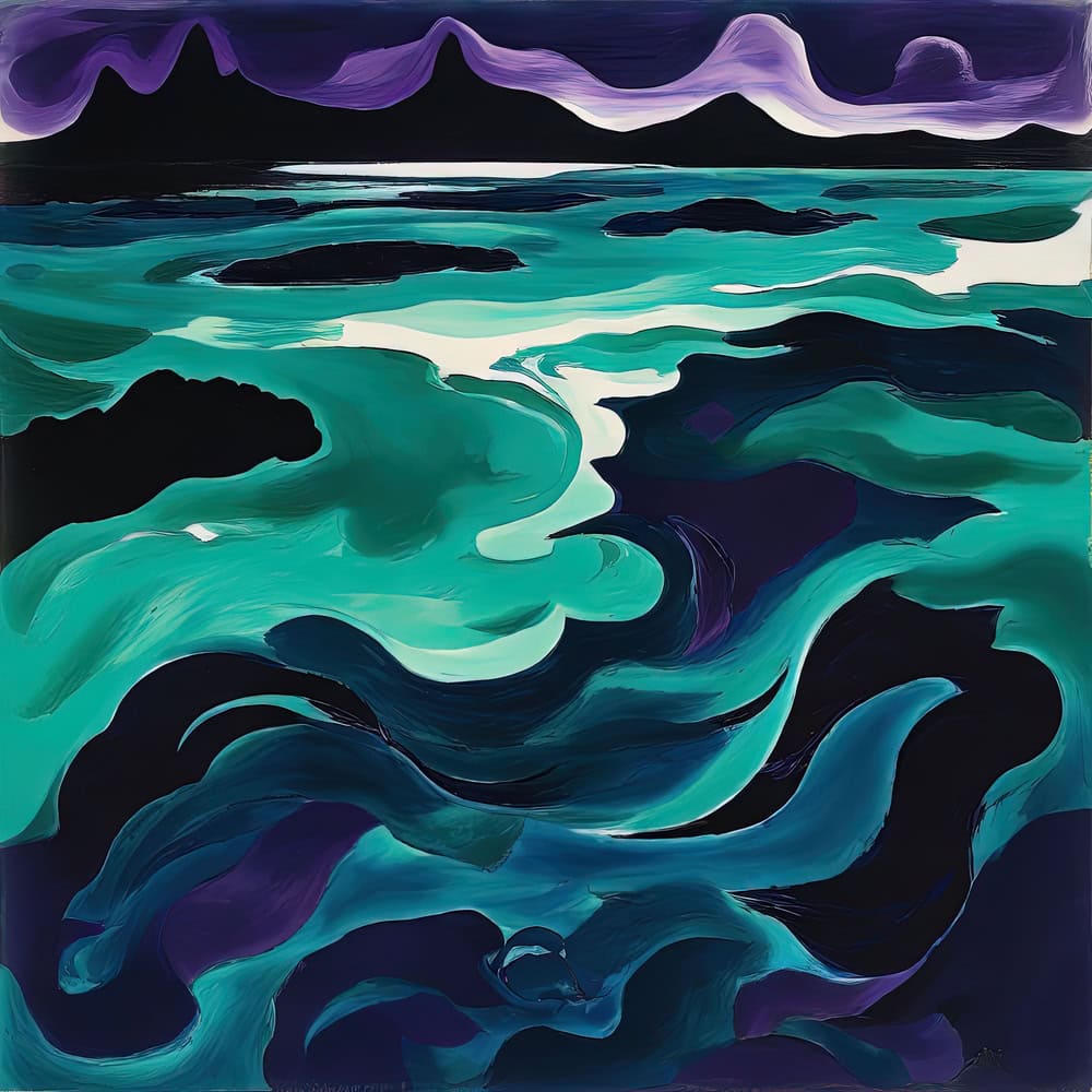 Ethereal Twilight: An Abstract Seascape premium reproduction