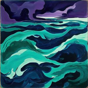 Ethereal Currents: A Symphony in Teal and Indigo wall art