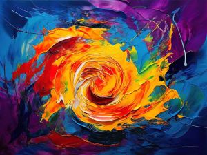 Chaos and Color: A Vortex of Emotion wall art