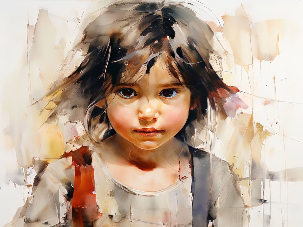 Whispers of Innocence: Captivating Child Portrait premium reproduction
