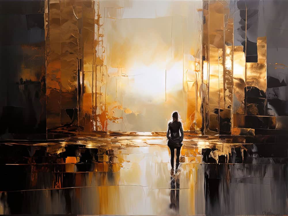 Golden Passage of Reflection premium reproduction