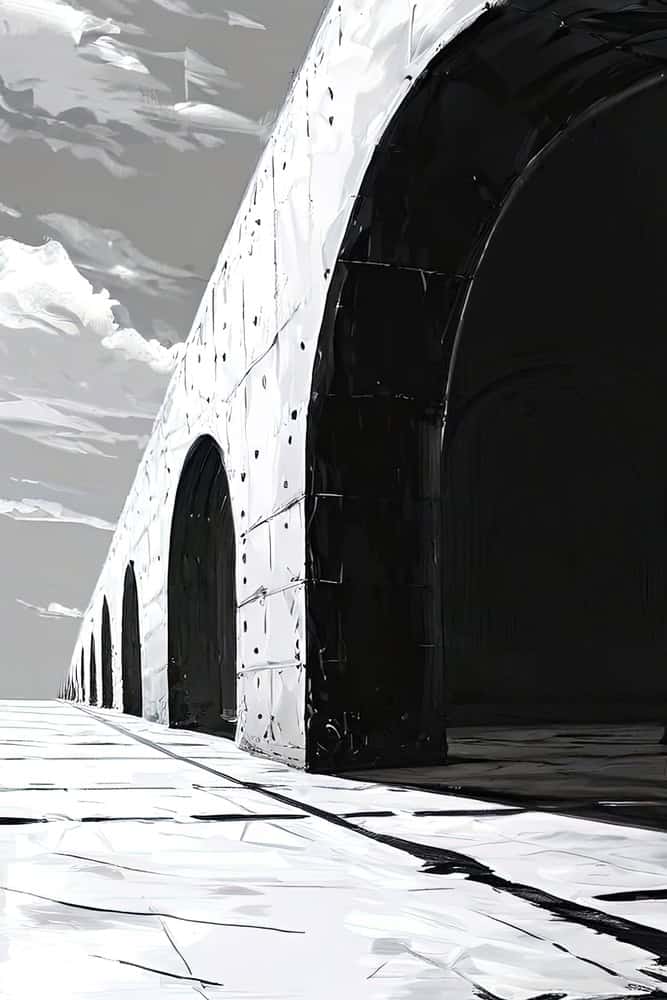 Ethereal Structures in Monochrome premium reproduction