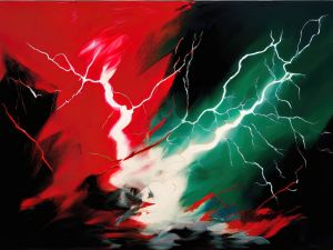 Ethereal Eruption: Duality of Light and Shadow wall art