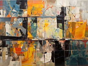 Chromatic Symphony: Fragmented Reflections wall art