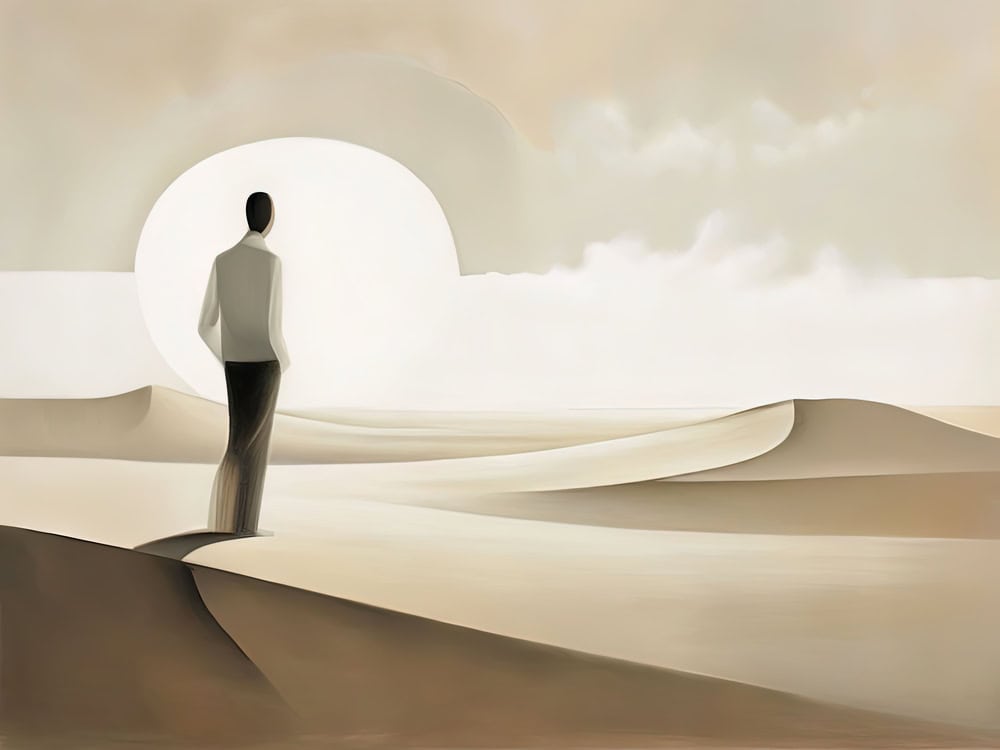 Solitude in the Serene Sands premium reproduction