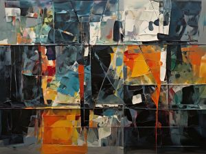 Chromatic Harmony: Urban Reflections wall art
